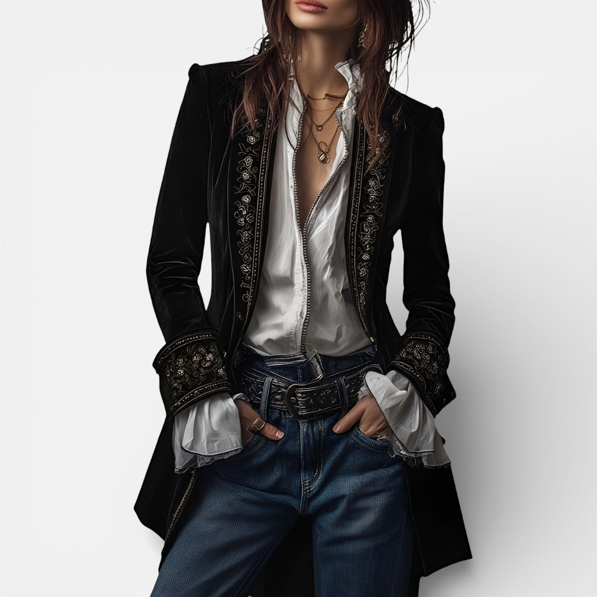 Nina | Elegantna baršunasta jakna