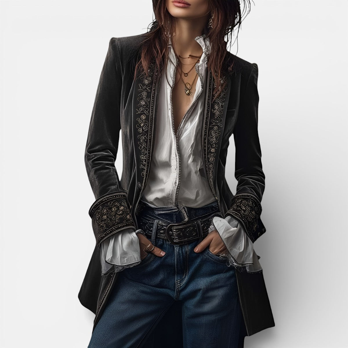 Nina | Elegantna baršunasta jakna