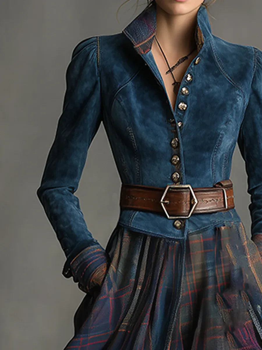 Valentina | Gusta maksi haljina od umjetnog antilopa