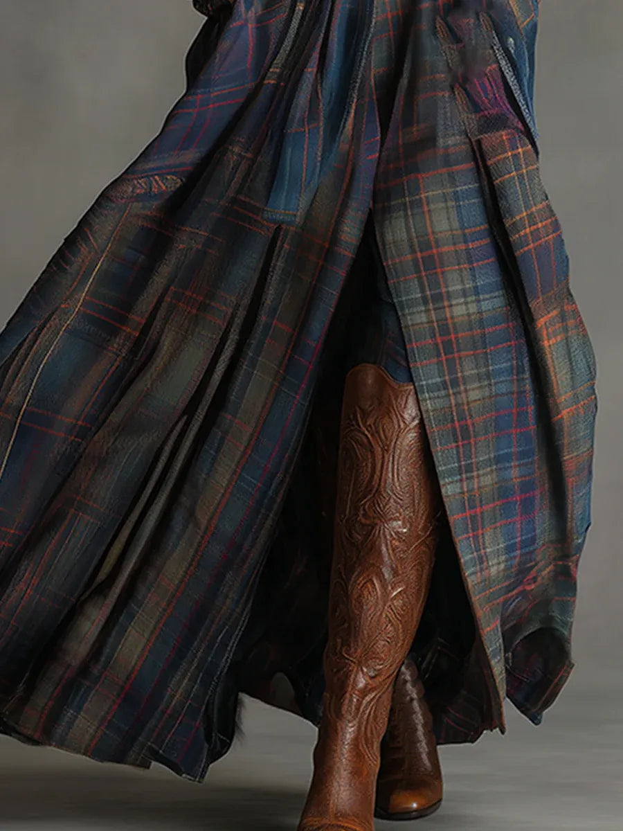 Valentina | Gusta maksi haljina od umjetnog antilopa